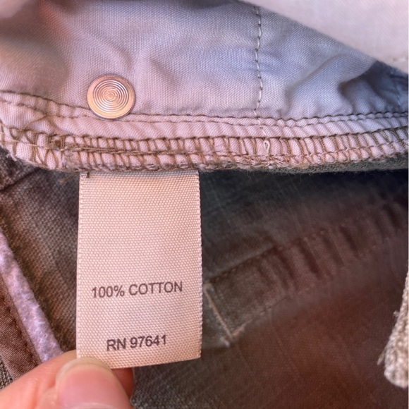 J. Jill Olive Twill Frayed Straight Leg Pants Sz 16P - Picture 12 of 13